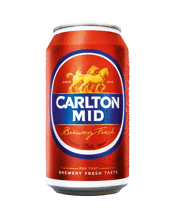 Carlton Mid Cans 375ml 375ML Carlton Mid is a crisp and refreshing mid-strength lager that uses a unique double hopped brewing process to deliver a smooth and full flavoured taste.