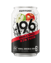  Suntory 196 6% Apple 330ml  330ML Suntory -196 Double Apple is an alcoholic premix made from Shochu, Vodka and Soda. It uses Suntory’s unique Freeze Crush Technology to capture every bit of all-natural bold and crisp Apple flavour. Apples are frozen at -196 degree C, crushed and then infused in spirits, then blended with Shochu, Vodka and Soda. WHOLE, FREEZE, CRUSH EXTREME JAPANESE SPIRIT.