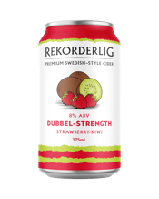  Rekorderlig 8% Cider<br>Strawberry-kiwi... 375ML Bold Swedish spirit in every sip, bursting with beautifully fruity strawberry and kiwi. Dubbel the strength, dubbel the flavour.