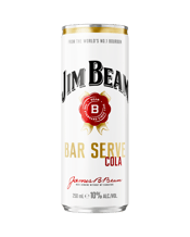  Jim Beam Bar Serve 10% Cans<br>250ml  250ML Experience the bold taste in every sip. Jim Beam Bar Serve 10% delivers a full-bodied, bar-strength Bourbon & Cola. Balanced with rich oak notes and a smooth finish.