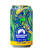  Mountain Culture Juice Trip<br>Neon Splice Can... 355ML Juice Trip Neon Splice takes the crushability of Juice Trip, this time dialling in pineapple and lime. Sweet, tropical juiciness from pineapple meets the citrus cut of lime for a flavour that’s nostalgic to the Splice ice cream you smashed poolside as a kid. With its lightness and session-ability you won’t have to wait 40 minutes to get back in the pool this time.