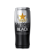  Sapporo Premium Black 650ml<br>Can  650ML Made with careful attention to quality, Sapporo Premium Black is emblematic of our pioneering spirit and a product of a passion for craftsmanship that goes back over 140 years. Our first dark beer is bold and flavourful, yet smooth and crisp in the classic Sapporo fashion. Sapporo Premium Black is crafted with roasted dark malts and a refined hop bitterness that is complemented by a sweet, round fullness and distinct coffee and chocolate flavours.
