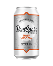 Bentspoke Brewing Co. Half<br>Crank Session Ipa... 375ML Meet HALF CRANKED - the cruisy cousin of our beloved CRANKSHAFT. With the same resinous hops, juicy citrus and malty backbone you love, but at a sessionable 3.2% ABV. It’s pintable and full of flavour with just a little less crank.