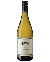 42 Degrees South Pinot<br>Grigio  750ML Crafted in Tasmania's pristine cool climate, this Pinot Grigio delivers purity, finesse and subtle minerality with a refreshing, lingering finish.