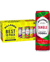  Billson's Vodka Best Of<br>Mixed 10 Pack Cans... 355ML This Billson’s Vodka Best of 10 pack ensures each of our best flavours are included so there is one for you and one for your mate…or if you're stocking up ensures you only get the best flavours.2 x 355ml can of each flavour - Tangle, Creamy Raspberry, Cheeky Mango, Grape Burst and Pineapple, Passionfruit and Orange.