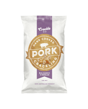  Crackle & Co. Balsamic<br>Vinegar Pork... 30g Crackle & Co's Balsamic Vinegar pork crackling has just a hint of Italian Balsamic Vinegar added to something that is already delicious on its own. Balsamic's slight smokiness and mellow tartness add a dash of old world complexity to this light and crunchy snack.
