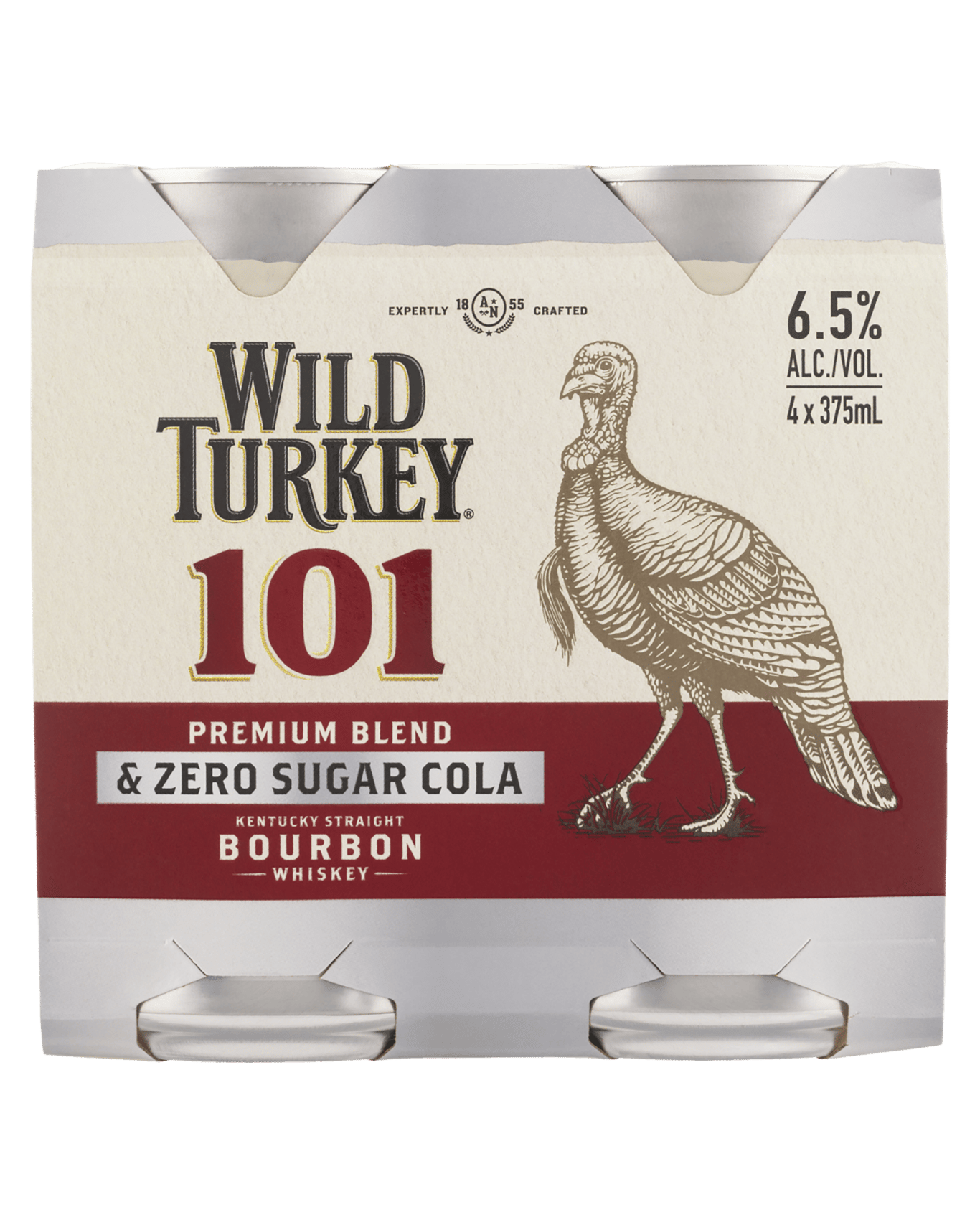 Buy Wild Turkey 101 Bourbon And Zero Sugar Cola 375ml Cans Online Low