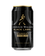 Johnnie Walker Black & Cola<br>6% Cans 375ml 375ML Johnnie Walker Black with Cola is a rich, warming and full-bodied whisky balanced with signature cola that beautifully complements the whisky. A smooth, fuller flavoured premix ideal for slow savoring, this premium 12-year-old whisky with cola has notes of toffee, vanilla and oak, perfect for quality times with friends when you want to relax, recenter and connect.
