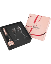  Lanson Rosé Champagne<br>Glasses Giftset  750mL This giftset featuring a bottle of Lanson Rosé with 2 elegant Lanson branded champagne glasses is the perfect gift for your loved ones.&nbsp;The Lanson House was one of the first to develop a Rosé Champagne back in the days and as a result enjoys many years in the making. Today Lanson Rosé champagne is one of the most sought-after Champagnes for its elegance and freshness. It has a beautiful pure salmon colour with fine, brilliant bubbles and aromas of roses and delicate red berry notes. Its harmonio