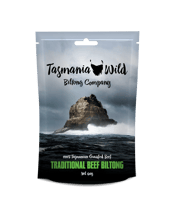  Tasmania Wild Biltong<br>Traditional Beef  40G Tasmania's wild environment, pristine waters and cool climate create outstanding Biltong. With the highest quality of ingredients and a family recipe handed down over generations, Tasmania Wild Biltong tastes like no other and delivers Tasmanian flavours with a punch. Using only beautiful, marbled steaks derived from contented livestock, hand-carved and produced in small batches to ensure quality and authenticity.&nbsp;