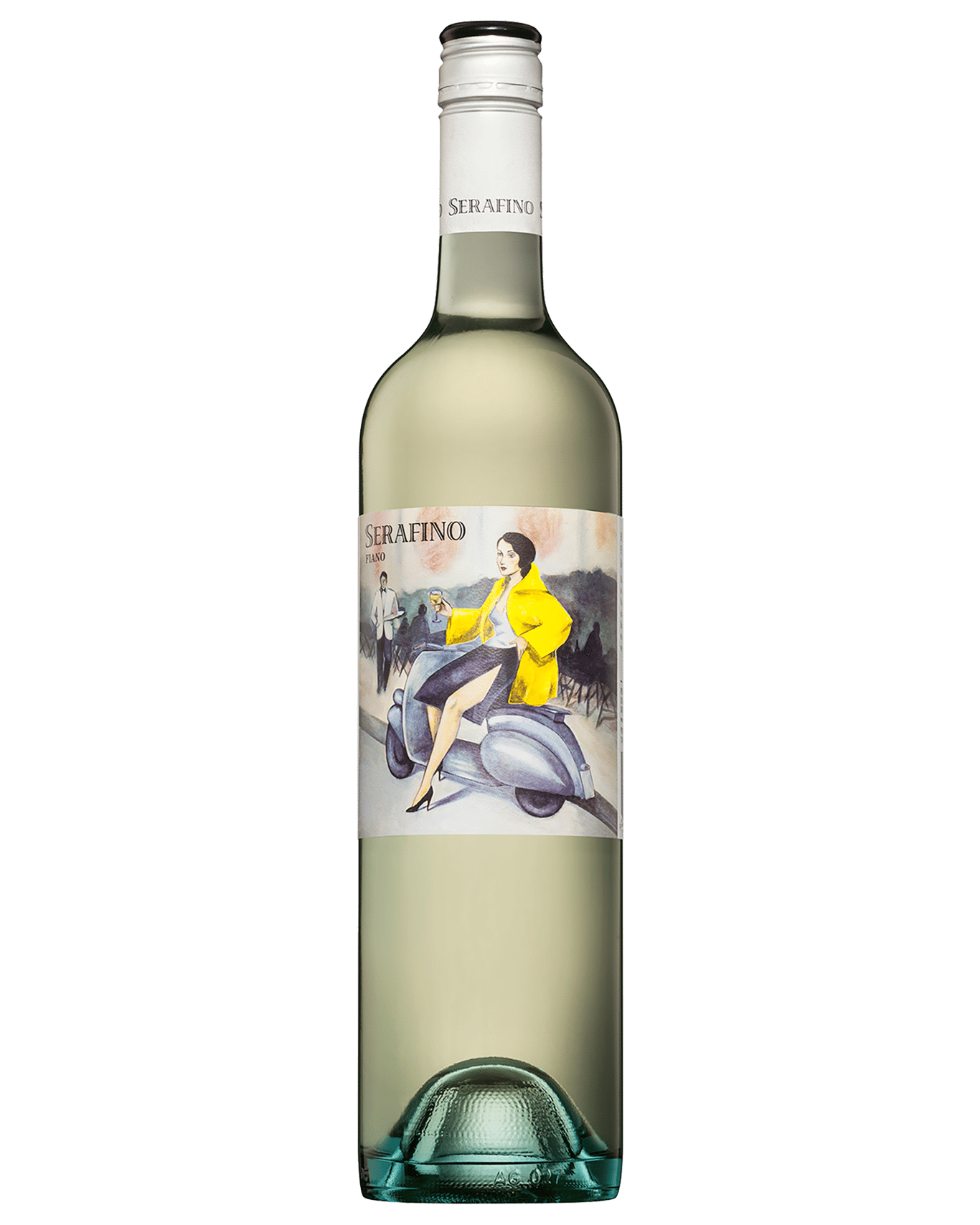 A bottle of Serafino Bellisimo Fiano