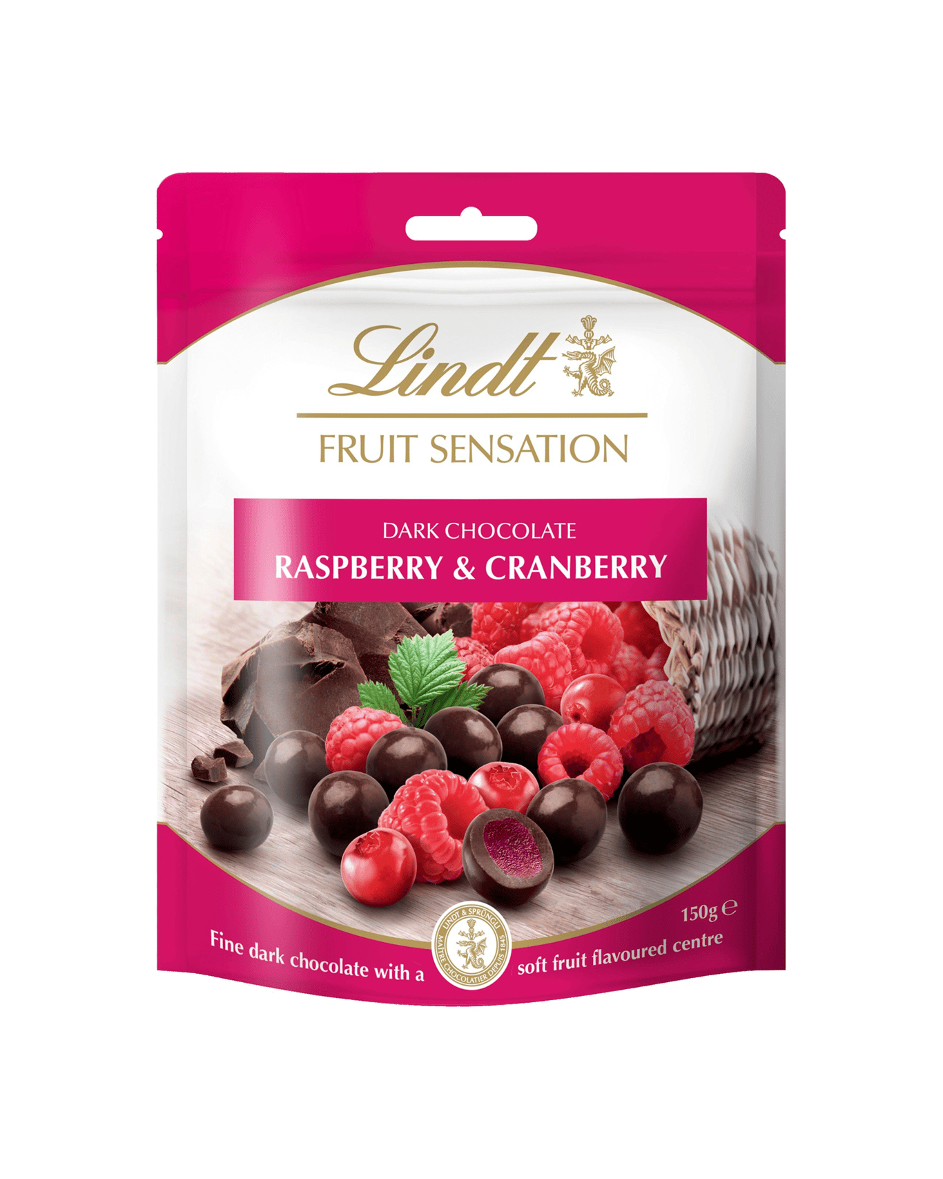 Buy Lindt Fruit Sensation Raspberry And Cranberry Dark Chocolate 150g ...