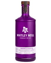  Whitley Neill Rhubarb &<br>Ginger Gin 700ml  700mL Whitley Neil Rhubarb & Ginger Gin is inspired by the glory of English country gardens, the essence of rhubarb adds a tart crisp edge to the smooth English Gin base, whilst the ginger extract warms the palate for a full bodied finish.