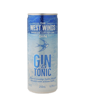  West Winds Sabre Gin And<br>Tonic Cans 250ml  250ML Handcrafted and tailored for the discerning palate' - This mantra stays true for The West Winds Gin's latest creation: the ready to drink Gin and Tonic. Pairing the award winning Citrus and Juniper flavours of The West Winds Sabre with a custom made tonic, this new adventure from The West Winds Team is a perfect accompaniment to any occasion.