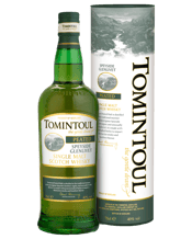  Tomintoul Single Malt Peated<br>Scotch Whisky... 700mL Pure ingredients and the natural environment add to smooth and mellow character of our award-winning Tomintoul Speyside Glenlivet Single Malt Scotch Whisky, 'the gentle dram'. Tomintoul 'With A Peaty Tang' has been made with peated malt barley to give it a deep smoky flavour. This makes 'Peaty Tang' very unusual, most distilleries in the Speyside region do not use peat.