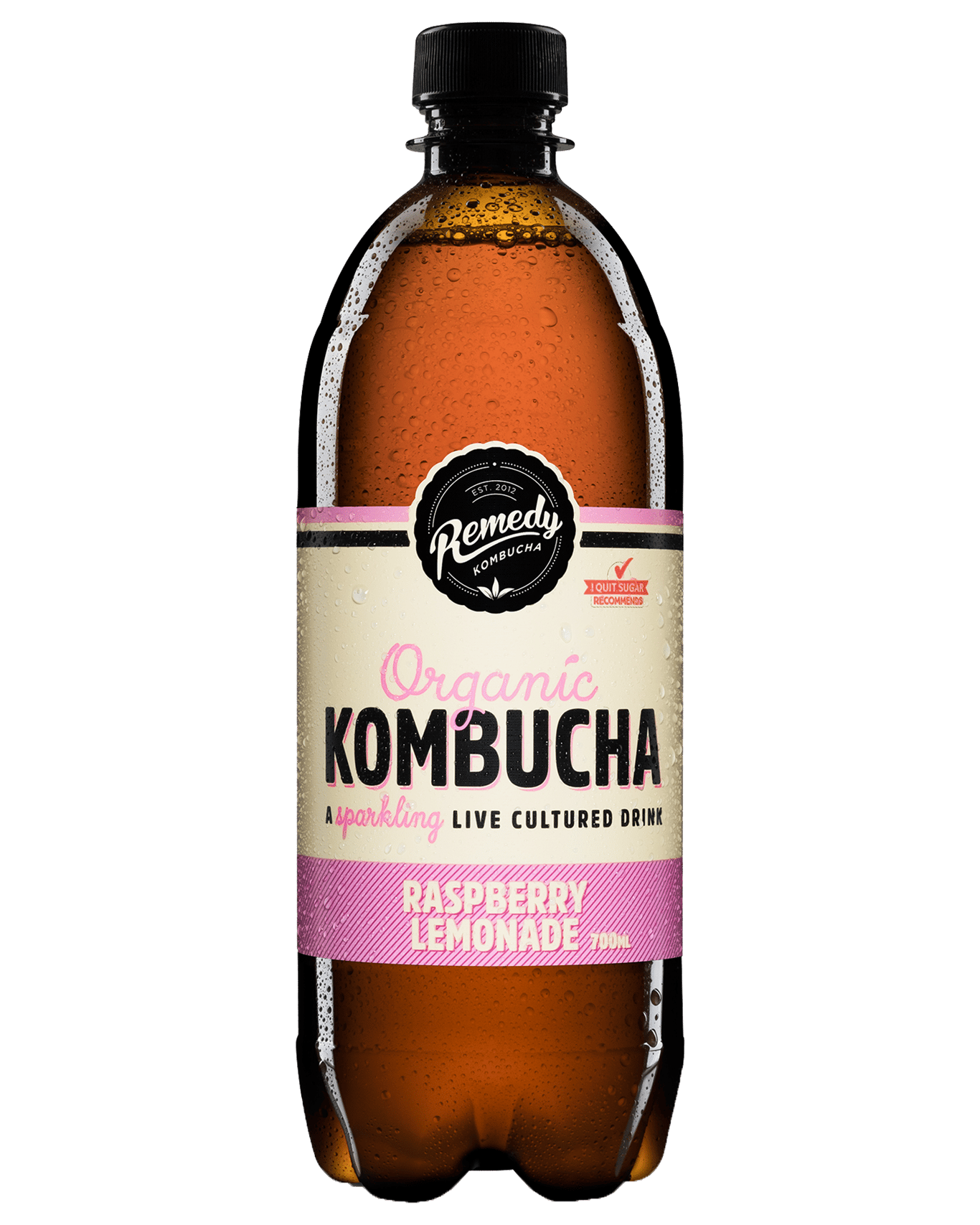 Buy Remedy Kombucha Organic Raspberry Lemonade Bottles 700ml Online