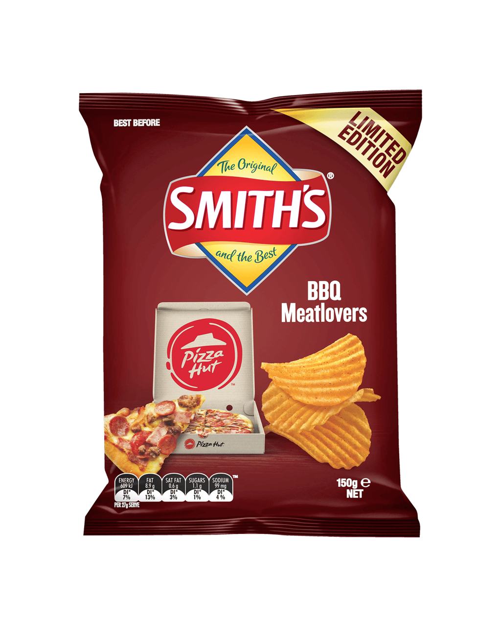 Buy Smith's Crinkle Cut Bbq Meat Lovers 150g Online (Lowest Price ...