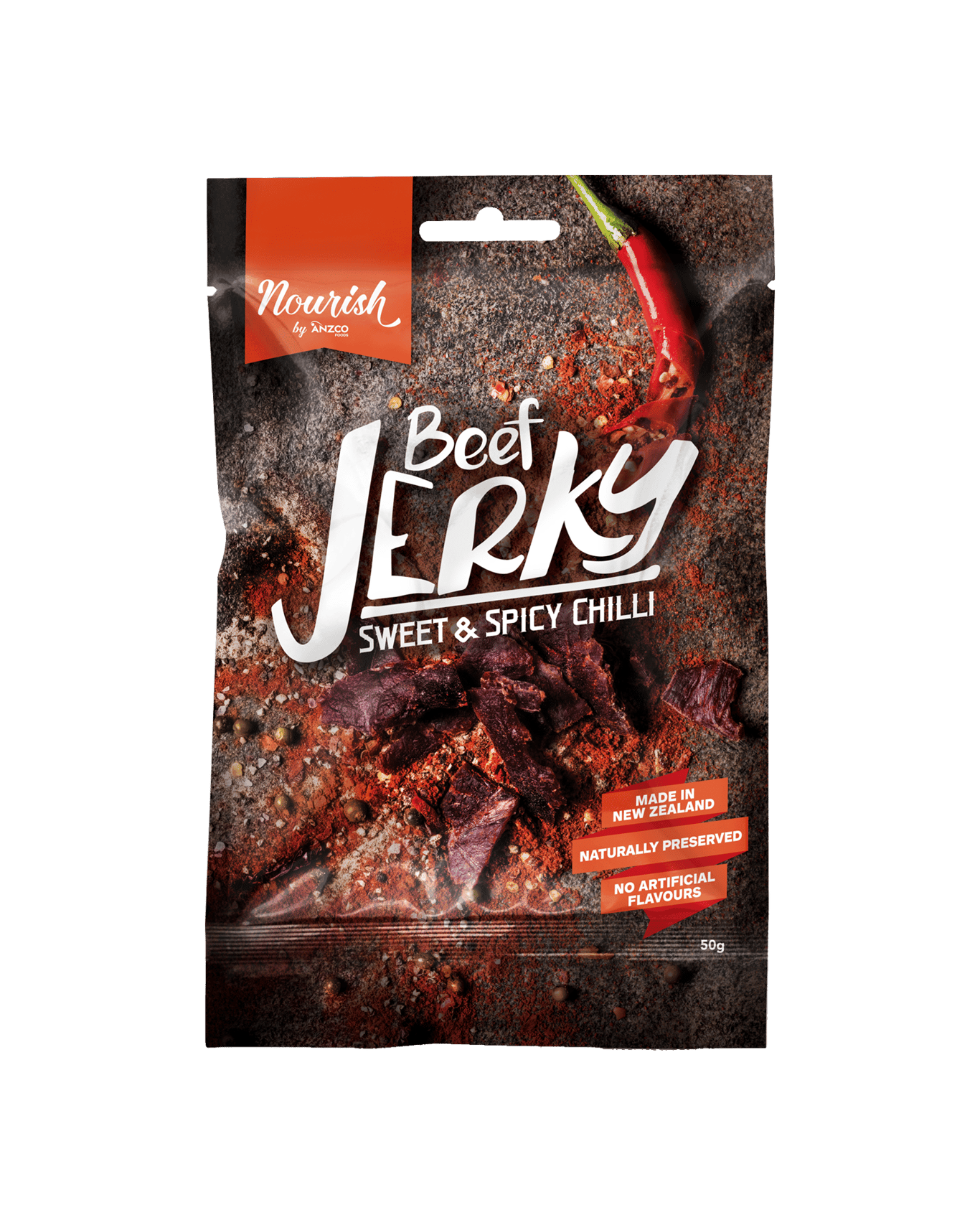 Buy Nourish Sweet & Spicy Chilli Beef Jerky 50g Online (Low Prices ...