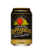  Kopparberg Strawberry & Lime<br>Cider Cans 330ml  330mL Kopparberg's Strawberry & Lime cider has the juice of fresh strawberries and limes the famous Apple Cider to deliver an intense fruity tasting cider with an unmistakable strawberry aroma. With flavoured cider set to be be the "it" drink this summer, don't let this sensation pass you by.