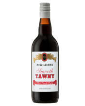  Mcwilliam's Smooth Tawny  750ML A lighter ruby fortified wine, made in a rancio style, sweet fruity and finishes with a slight creamy texture.