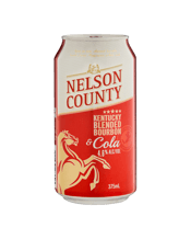  Nelson County Bourbon & Cola<br>Cans 375ml  375ML Nelson County Bourbon is aged in charred barrels which gives it that smooth, distinctive flavour of a true bourbon whiskey. Pre-mixed with cola in cans for your convenience, the smooth bourbon taste blends perfectly with the sweetness of cola. This is a great bourbon pre-mix at a great price.<br />Produced by or on behalf of Pinnacle Drinks, part of Endeavour Group Limited.