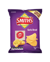  Smiths Crinkle Cut Garlic<br>Bread 150g  150G <p>Enjoy the delicious flavour of Pizza Hut's Garlic Bread combined with the classic crunch of Smith's chips for an unbeatable flavour combination.</p><br />