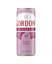Gordon's Premium Pink Gin &<br>Soda Cans 250ml 250ML Gordon's Premium Pink Gin & Soda combines the premium fruity flavours of Pink Gin lengthened with tonic to create a clean and crisp taste. This Gin has been crafted to create a sweeter and more accessible way to enjoy gin.