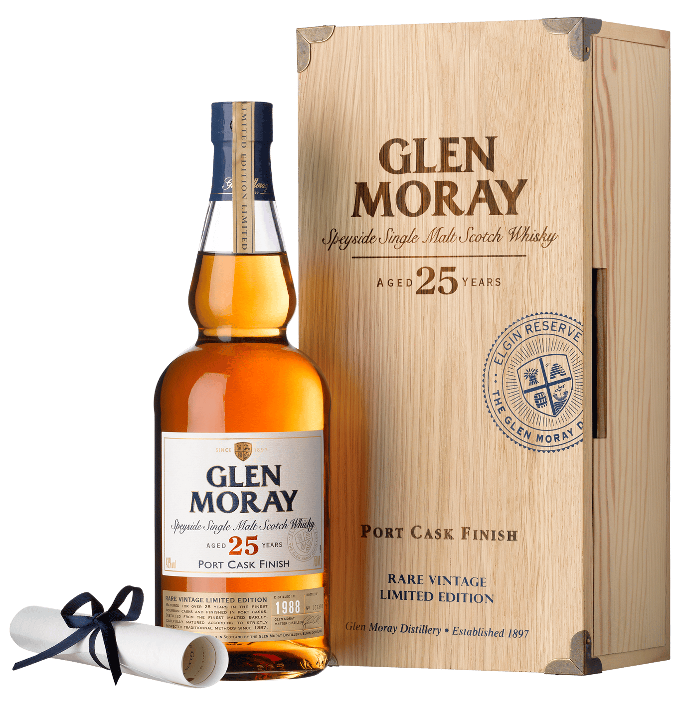 Buy Glen Moray 25yo Port Cask Finish Single Malt Scotch Whisky 700ml