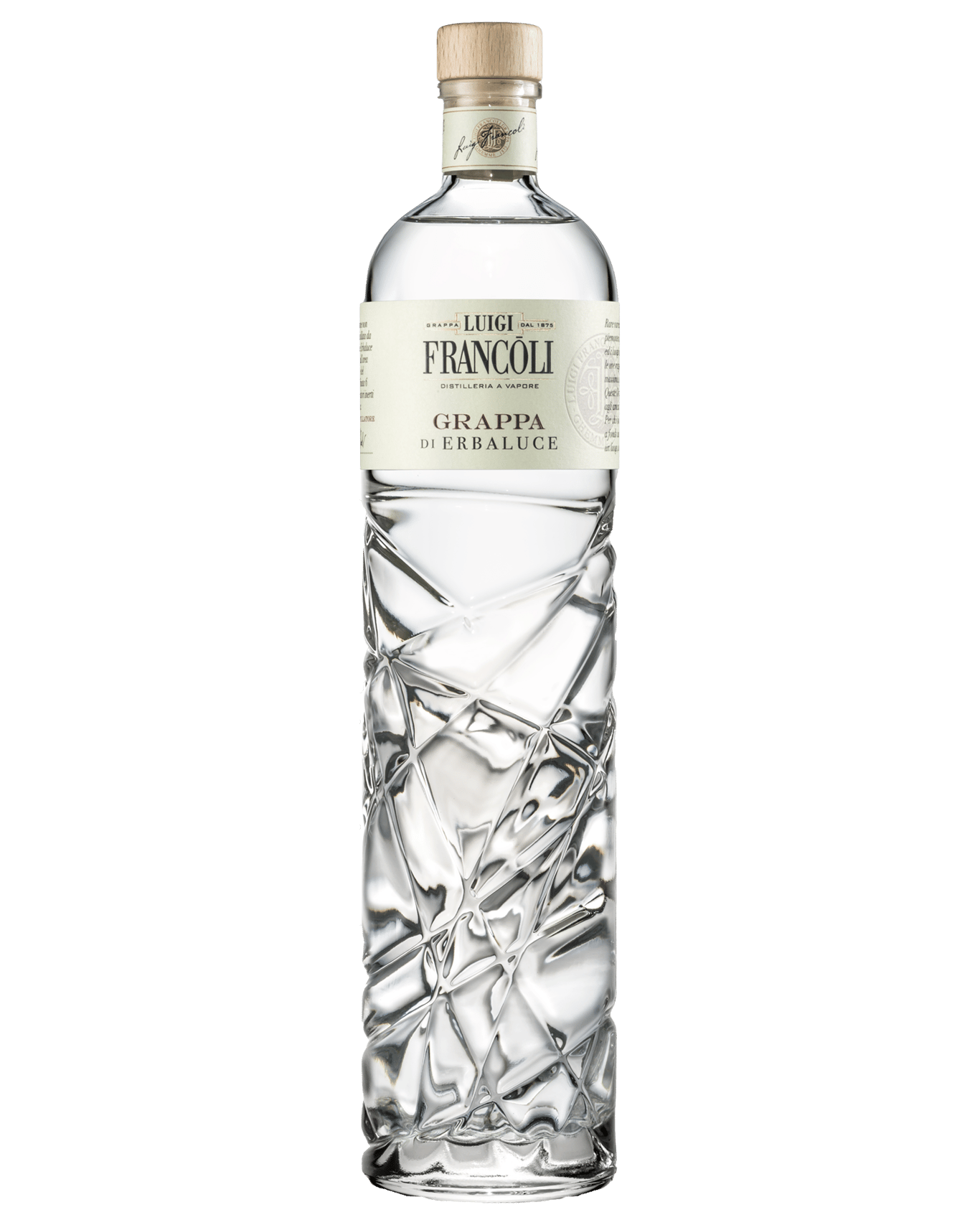 A bottle of Luigi Francoli grappa, which comes from Italy 