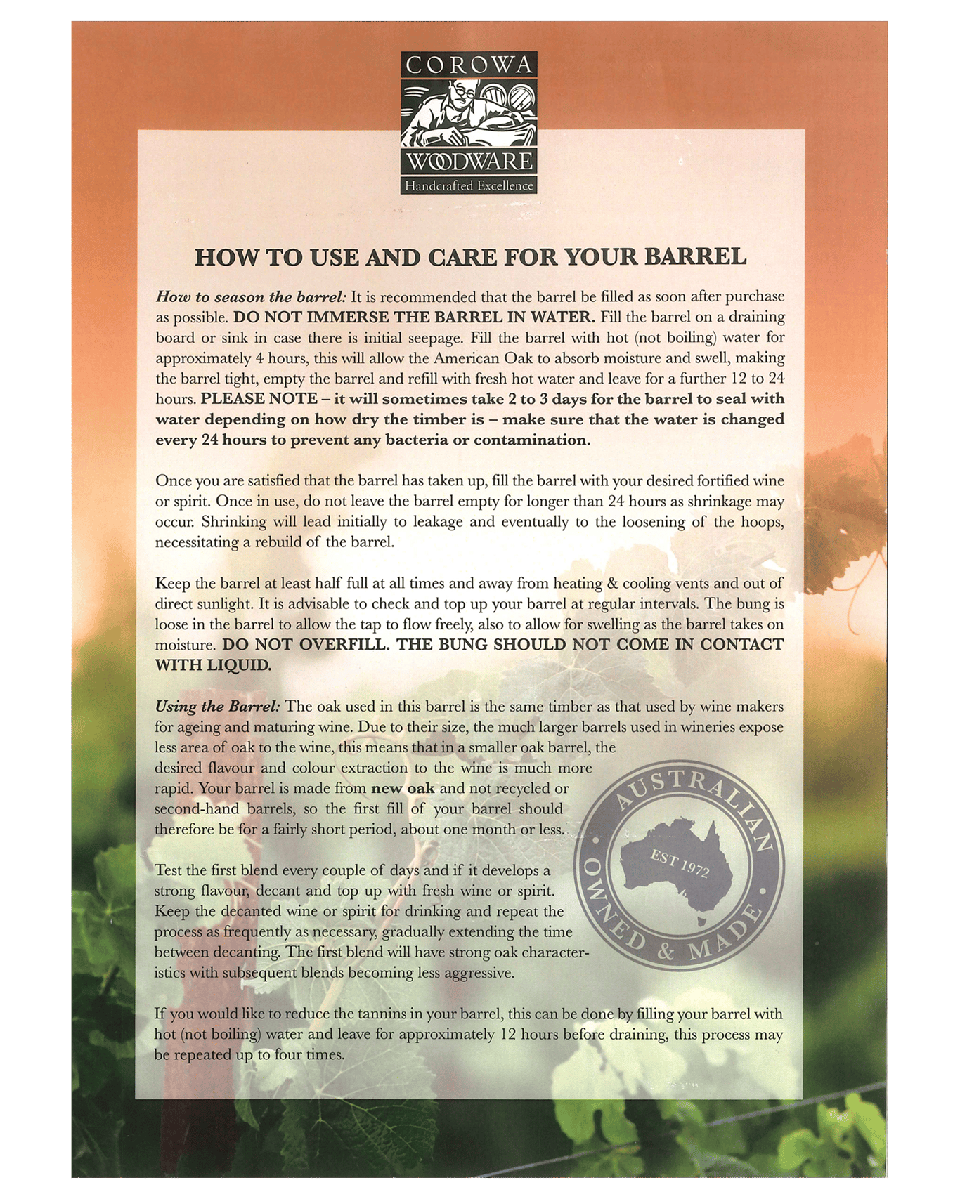 Buy Corowa Woodware Port Barrel 5 Litre Online (Lowest Price Guarantee