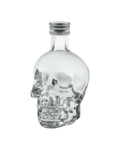  Crystal Head Vodka 50ml  50ML Produced in Newfoundland, Canada, Crystal Head is a multi-award winning, ultra-premium vodka that was created by actor, musician, and comedian Dan Aykroyd and renowned artist John Alexander. The vodka is distilled four times from high quality peaches and cream Ontario corn and blended into a neutral grain spirit with the pristine, untouched waters of Newfoundland. The vodka is then filtered seven times, of which three are through layers of semi-precious crystals known as Herkimer diamonds. Cryst