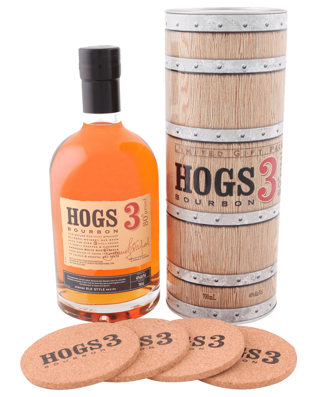 Buy Hogs 3 Bourbon Coaster Gift Pack Online (Low Prices) from Dan Murphy