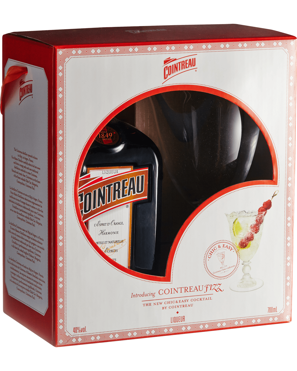 Liqueur Cointreau, gift box with cocktail glass, 700 ml Cointreau, gift box  with cocktail glass – price, reviews