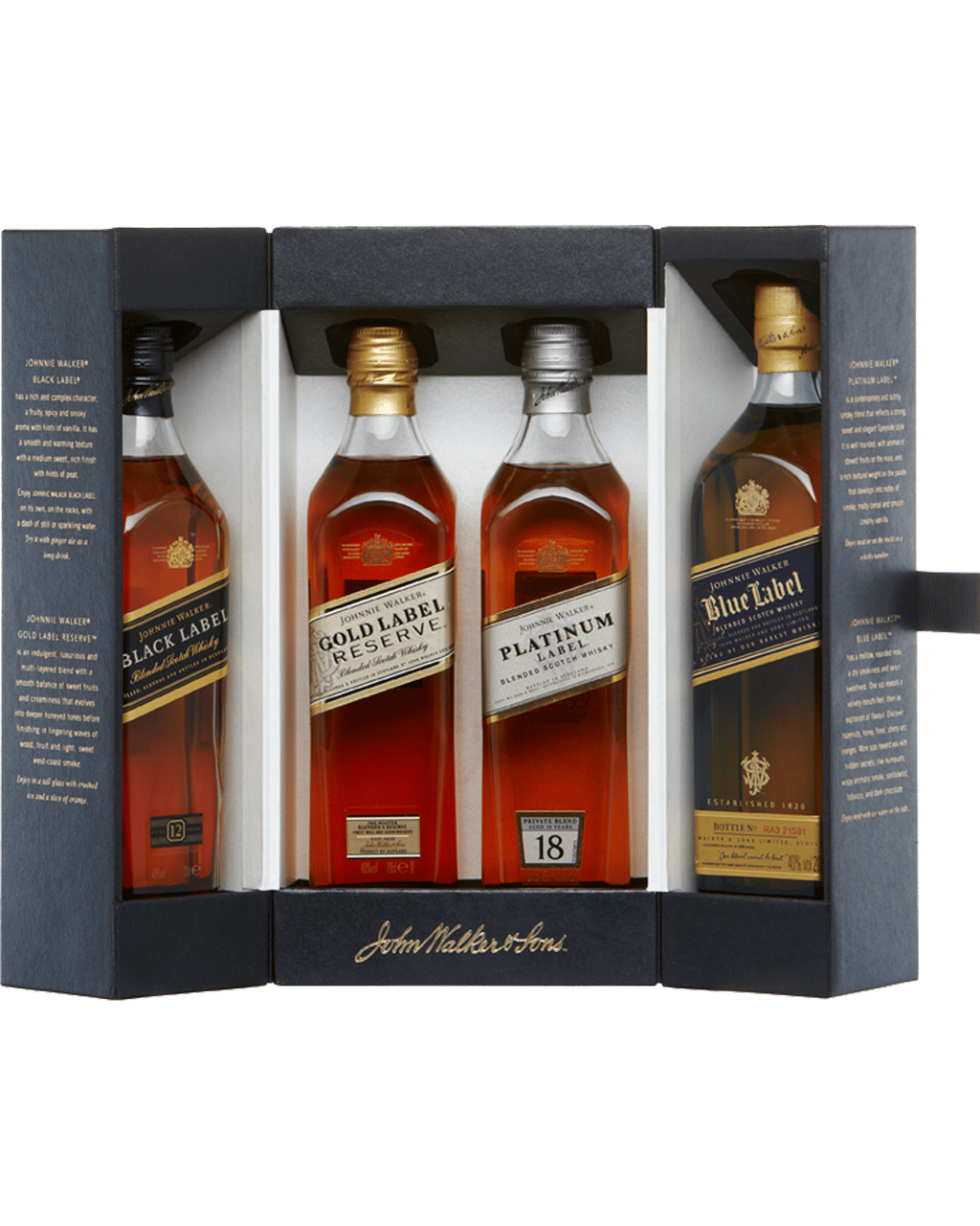 Buy Johnnie Walker Scotch Whisky Collection Pack 4x200ml Online (Low ...