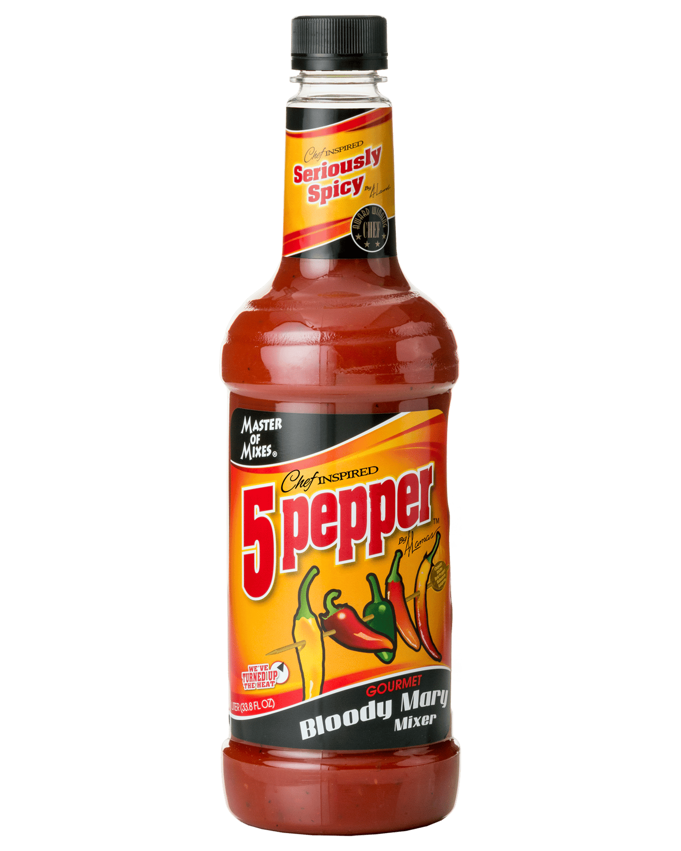 Master Of Mixes 5 Pepper Bloody Mary Mix - Extra Spicy 33.8oz Bottles (Pack Of 3)