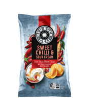  Red Rock Deli Sweet Chilli &<br>Sour Cream 165g  165G Natural Aussie Ingredients<br />Our potato chips are proudly Australian-made, beginning with the finest potatoes harvested from Australian farms. Red Rock Deli Sweet Chilli and Sour Cream chips are roughly cut and slowly cooked in 100% Australian-grown canola oil for the most delectable crunch. Seasoned to supreme with the subtle spicy warmth of chilli and the coolness of sour cream.<br><br />Deli Style Chips Made for Entertaining<br><br />Spice up your next dinner party or picnic feast with Red