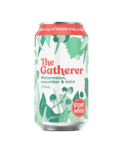  Stone & Wood The Gatherer<br>Watermelon,... 375ML With a twist of real watermelon, cucumber and mint and hopped with Galaxy, The Gatherer is beer – but not as you know it. Serve it up with a slice of citrus and fresh mint in a stemless glass, for something different.
