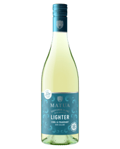  Matua Lighter Sauvignon<br>Blanc  750ML With only 81 calories and 8.5% alcohol, this Marlborough Sauvignon Blanc captures the the crisp citrus profile that you love, in a bottle that reflects your lifestyle. Matua Taste Lighter Sauvignon Blanc is the ideal match for crunchy salads, a plate of fresh fruit, or as a solo sipper.