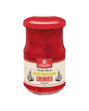  Sandhurst Maraschino<br>Cherries 225g   Maraschino Cherries are an ingredient used in many great cocktails including the Rob Roy and the Old Fashioned.