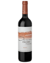 Decero Malbec Remolinos<br>Vineyard 750ML A single vineyard site at 3500 metres in Agrelo Mendoza has produced a vivid 100% malbec displaying intense violet aromas over a core of red fruits with notes of cherries and raspberries . The wine shows excellent balance a fine backbone of fresh acidity and supple and elegant tannins from 14 months maturation in French oak barrels.