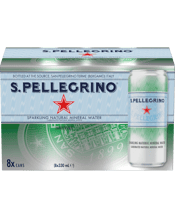  Sanpellegrino Sparkling<br>Mineral Water... 330ML S.PELLEGRINO Sparkling Natural Mineral Water has a unique blend of minerals, fine bubbles and subtle nuances. It is one of the most renowned waters globally and a perfect accompaniment to some of the world’s finest ingredients. It flows from natural springs in Val Brembana in the San Pellegrino Terme area, at the foothills of the Italian Alps, near Bergamo and evokes the quintessential Italian way of living in every bottle. These elegant slim cans are the are the perfect size for any occasion an