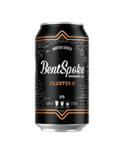  Bentspoke Brewing Co.<br>Cluster 8 Iipa... 375ML Imperial IPA, big and bold with lots and lots of hops! Tropical and citrus hop aromas. Solid yet clean malty palate.