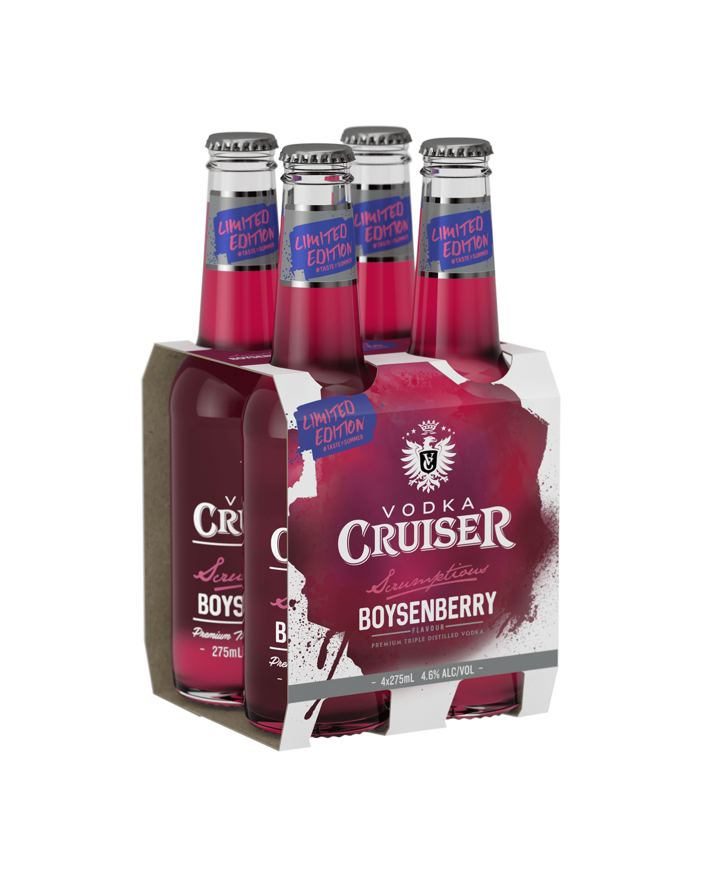 Buy Vodka Cruiser Limited Edition Boysenberry Bottles 275ml Online (Lowest Price Guarantee