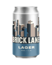 Brick Lane Lager 355ml 355mL All malt, smooth bitterness, clean crisp finish. Named because it is Brick Lane's foundation lager, the base of what all lagers should represent. An all malt beer with low bitterness and a focus on drinkability and sessionability, with a light floral aroma and a crisp, clean finish.
