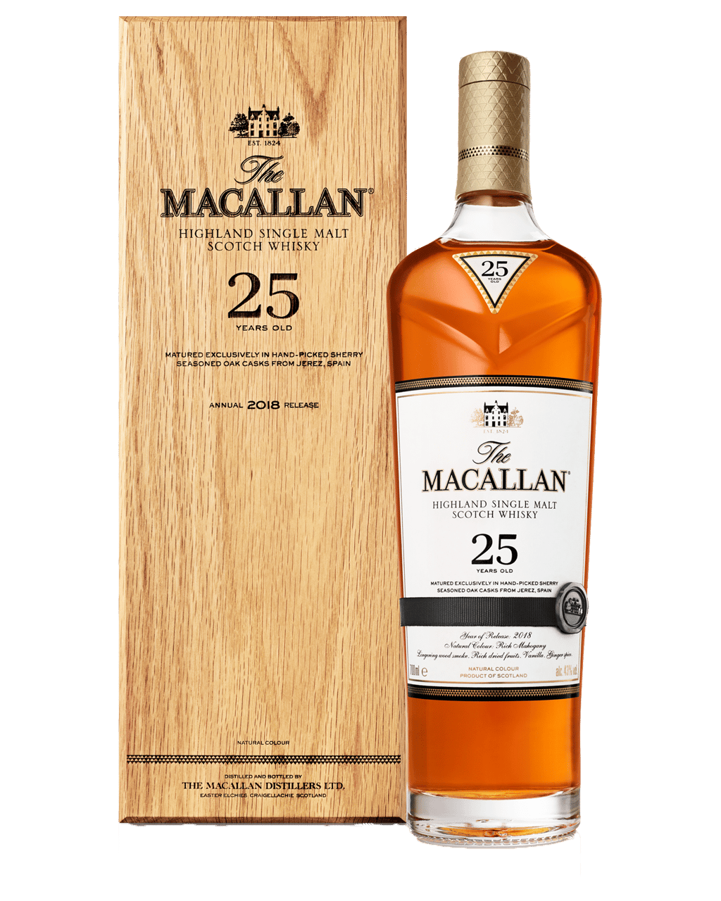 Buy The Macallan 25 Year Old Sherry Oak Highland Single Malt Scotch Whisky 700ml Dan Murphy S Delivers