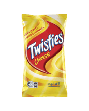  Twisties Cheese 90g  90G Bring a twist to your snack time with crunchy, irresistible Twisties Cheese. Perfect to have on the go, life is pretty straight without...Twisties! Bring a twist to your snack. Great taste and good times.