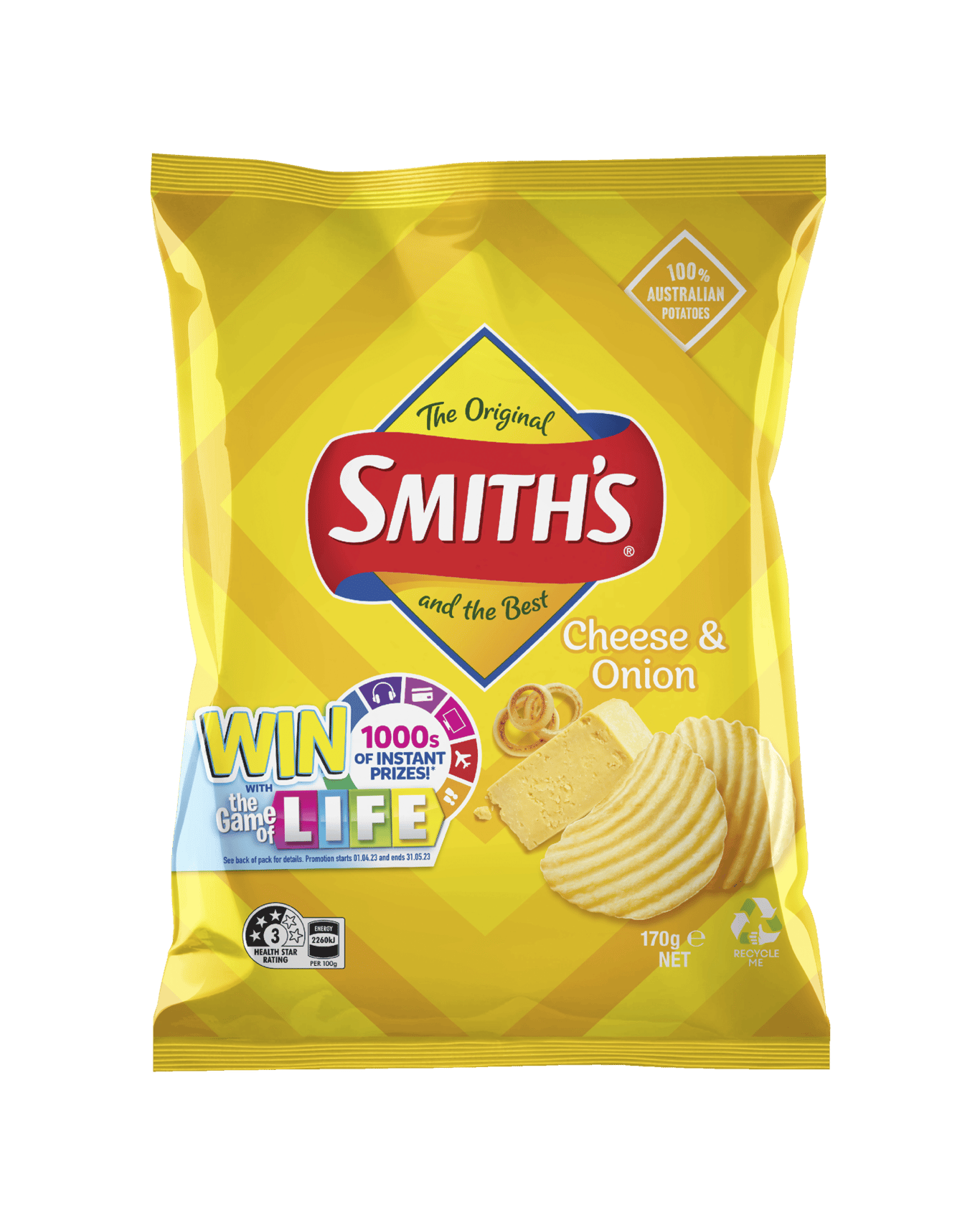 Buy Smiths Crinkle Cut Chips Cheese & Onion 170g Online (Lowest Price