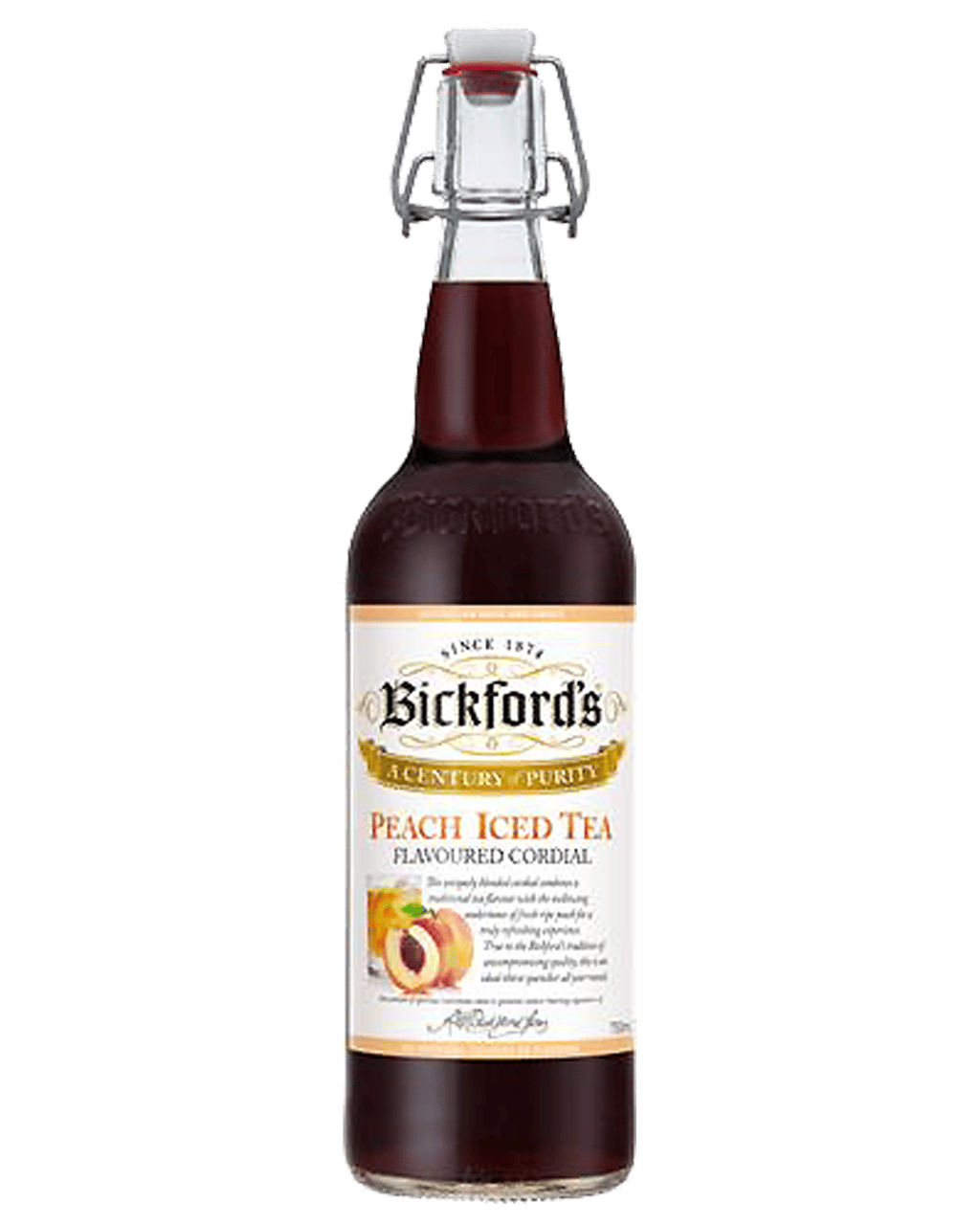 Buy Bickford's Swing Top Peach Iced Tea Cordial 750ml Online (Lowest