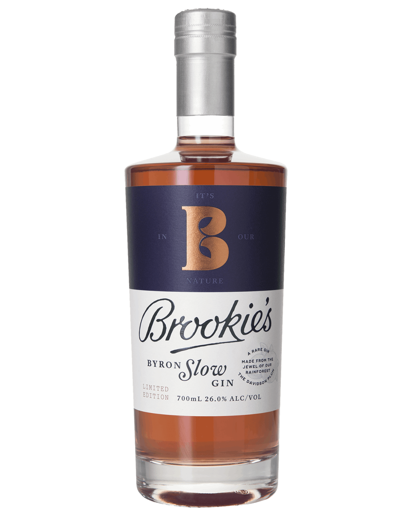 A bottle of Brookie's Byron Slow Gin