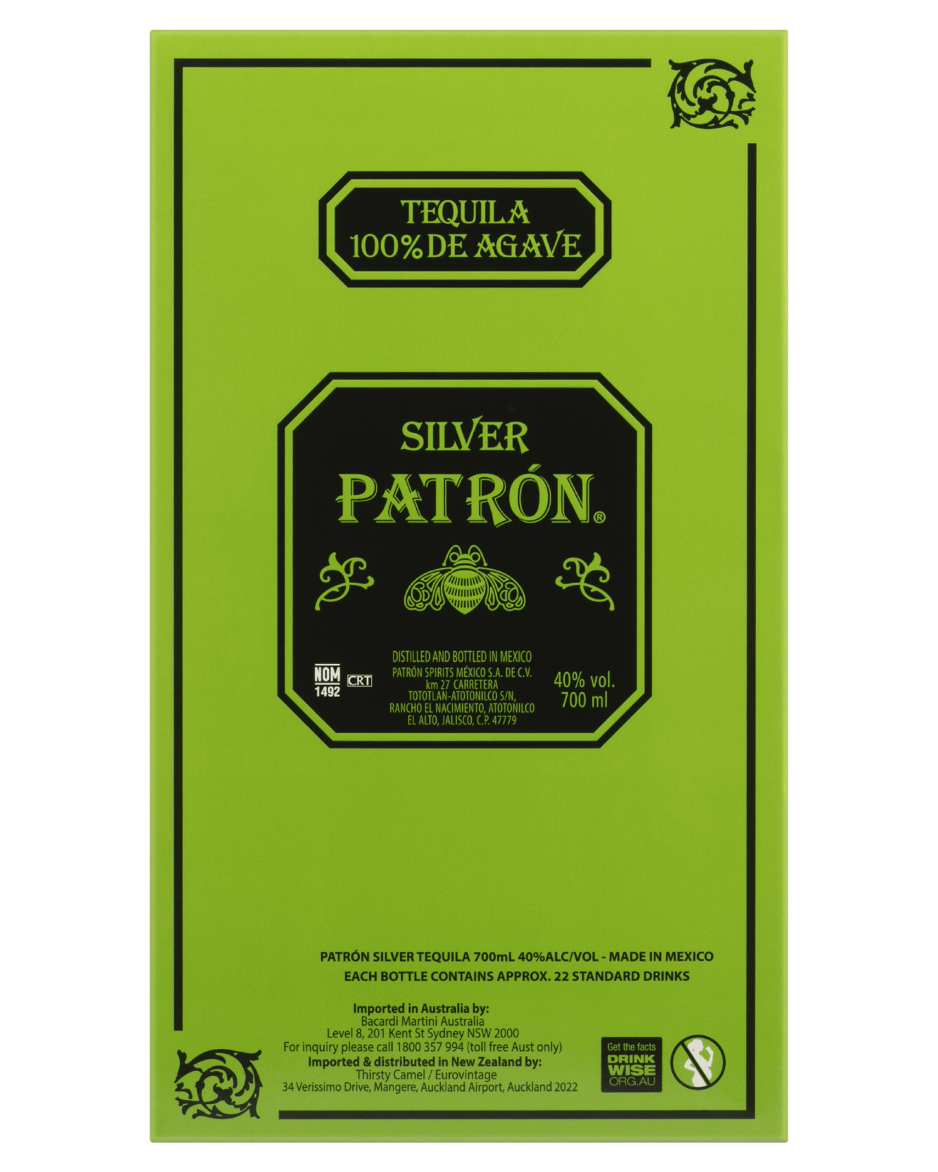 Buy Patron Silver Tequila 700ml Online (Lowest Price Guarantee) Best Deals + Sameday Delivery